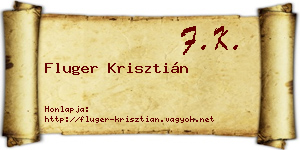 Fluger Krisztián névjegykártya