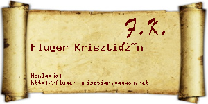 Fluger Krisztián névjegykártya